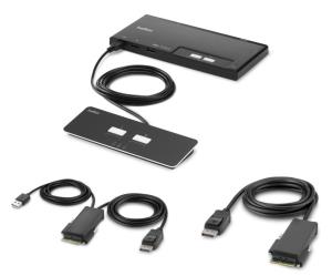 2-port Single Head Dp Modular Secure KVM Switch Pp4.0 W/remote