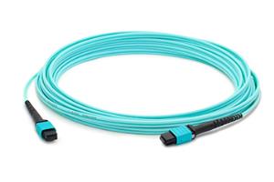 MPO F/F PATCH CBL 5M AQUA OM4 LSZH FIBER