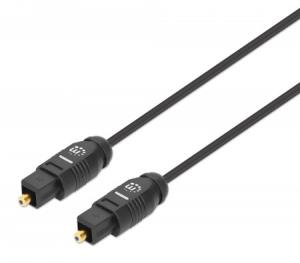 Toslink Digital Optical Audio Cable 2xToslink S/PDIF Male Gold-plated Contacts 1m Black